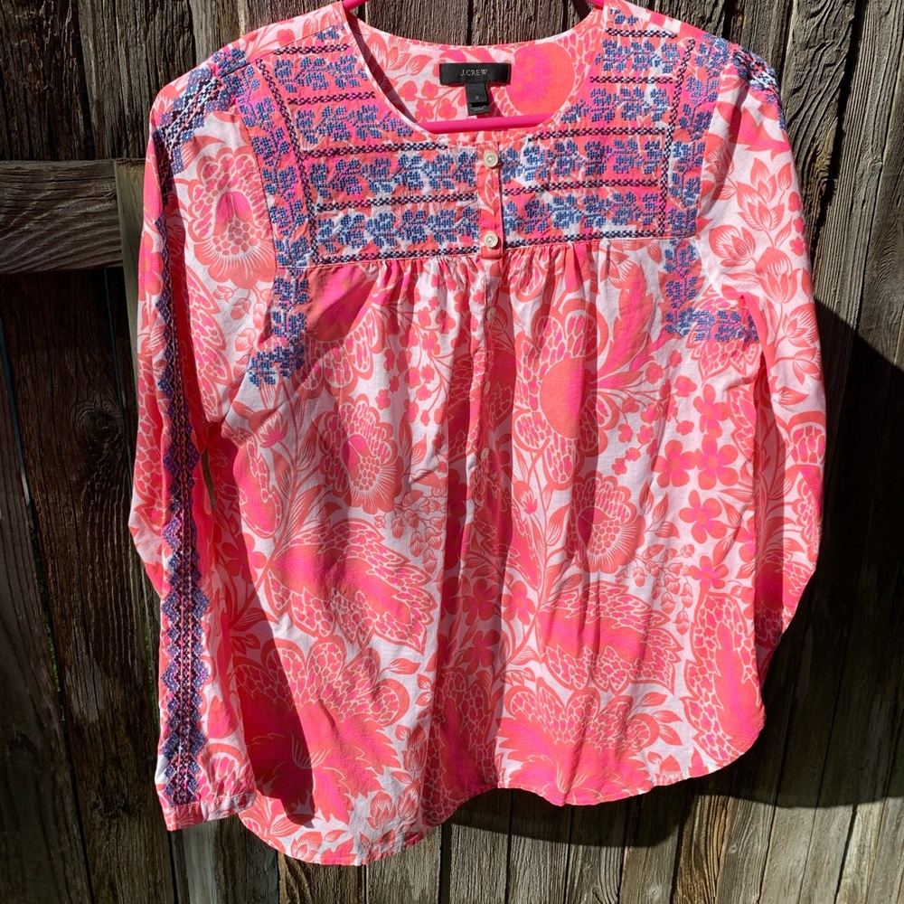 Boho Embroidered Peasant Top